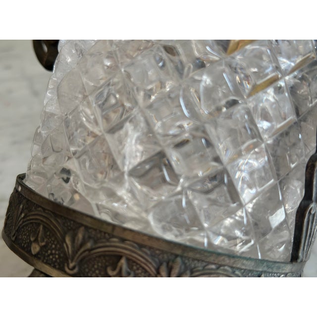 Italian Art Nouveau Rock Crystal Jar with Lid Faceted Cut and Ornamental Mount, 1890s For Sale - Image 8 of 18