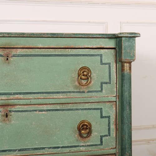Green Dutch Painted Empire Chest of Drawers For Sale - Image 8 of 13