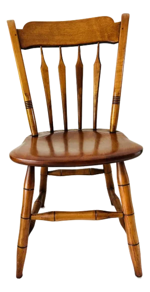 1970s Vintage Thumb-Back, Arrow-Head Spindle Solid Maple Chair