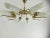 Vintage Brass and Glass Chandelier, 1960s For Sale - Image 4 of 12