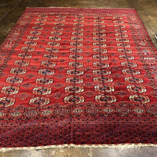 Textile Antique Turkmen Tekke Rug | Allover Design | 8x11 For Sale - Image 7 of 8