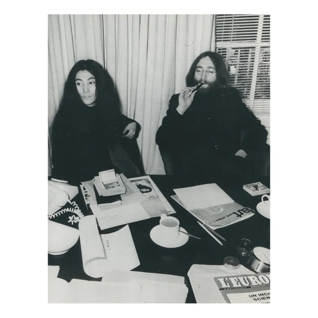John Lennon and Yoko Ono, 1970s, Black and White Photograph For Sale
