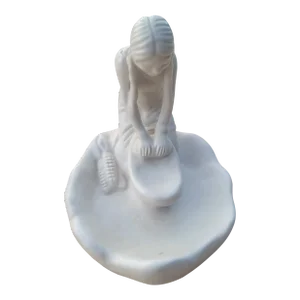 Mid 20th Century Van Briggle Young Girl Gridding Corn Figurine