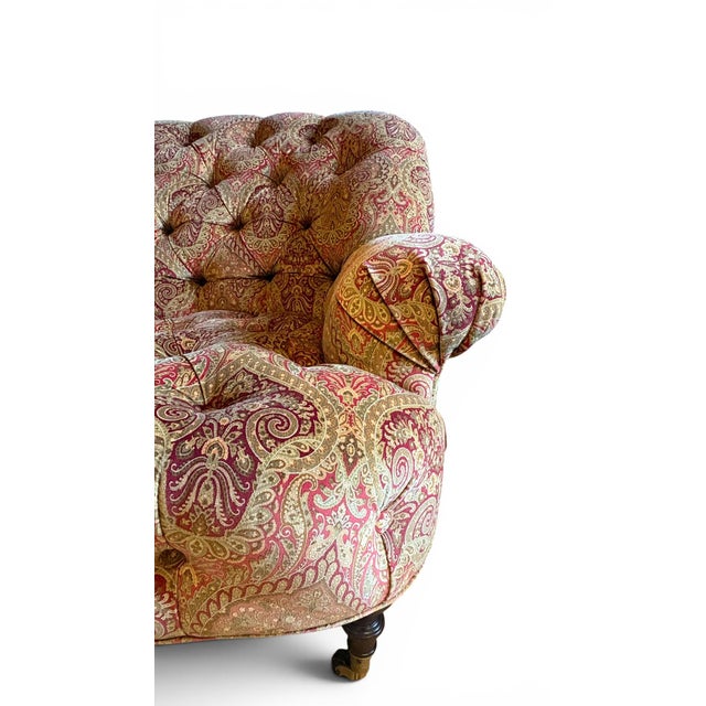 Pair of George Smith Style Tufted Club Chairs For Sale - Image 4 of 8