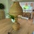 Tan Monumental Vintage Wicker Table Lamp With Matching Dome Shaped Shade For Sale - Image 8 of 11