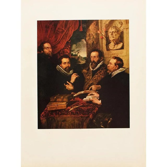 An excellent vintage full-color print after oil painting "Justus Lipsius and His Pupils" by Peter Paul Rubens. Comes from...