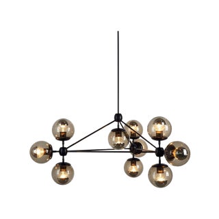 3 Sided, 10 Globe Modo Chandelier For Sale
