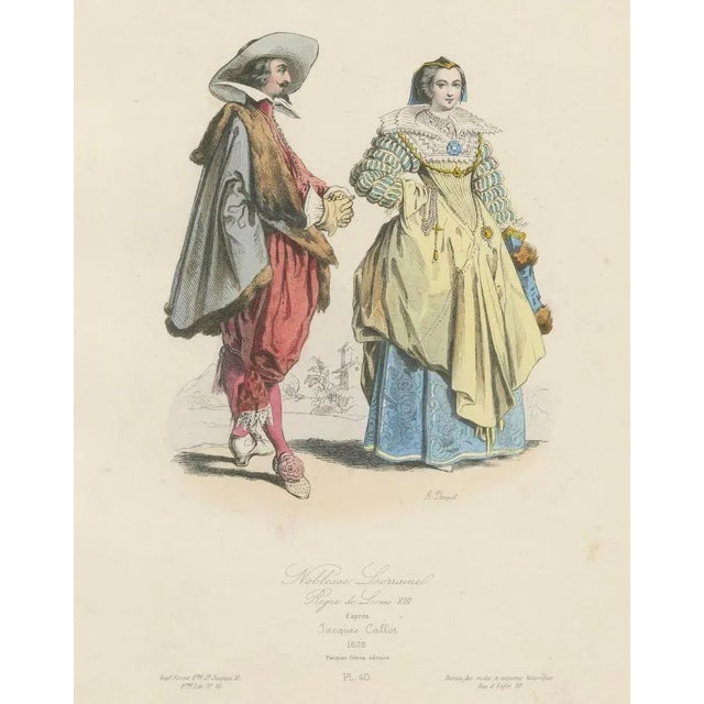 Pauquet Frères, French Costumes of Nobles from Lorraine, 1860, Prints, Set of 2 For Sale - Image 4 of 10