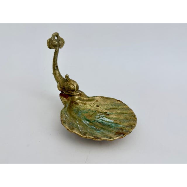 Mid-Century Brass Scallop Soap Dish Trinket Tray For Sale - Image 4 of 9