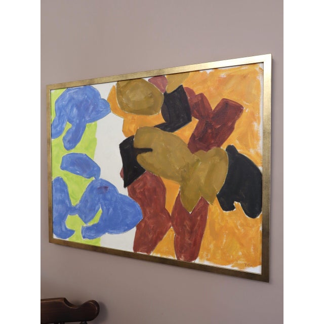 Mid 20th Century 1965 Mid-Century Modern 'Forms in Motion' Vintage Abstract Oil Painting by Swedish Artist Ture Fabiansson (1910-1994), Framed For Sale - Image 5 of 12