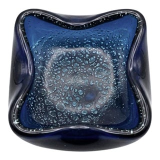 1950s MCM Murano Bullicante Blown Glass Dish For Sale