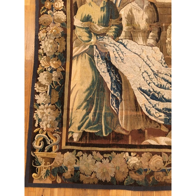 Textile Antique 18th Century Flemish Biblical Tapestry For Sale - Image 7 of 11