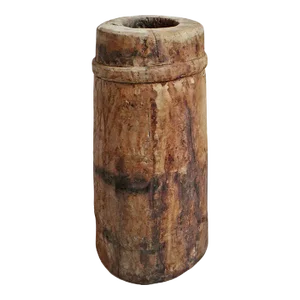 Antique India Wood Butter Pot