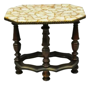 Vintage Modern Mediterranean Style Resin Specimen Top Side Lamp End Table