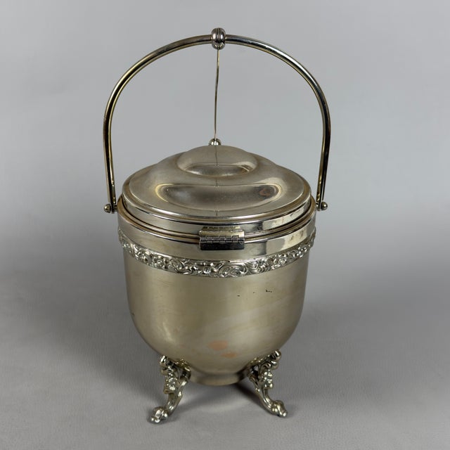 Victorian Style Silver-Plated Ice Bucket with Feet For Sale - Image 11 of 11