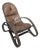 Italian Rattan and Leather Armchair, 1960s For Sale