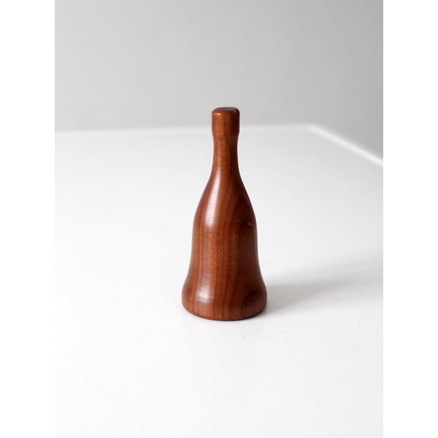 Mid-Century Modern Vintage Mid-Century Turned Wood Hand Bell For Sale - Image 3 of 8