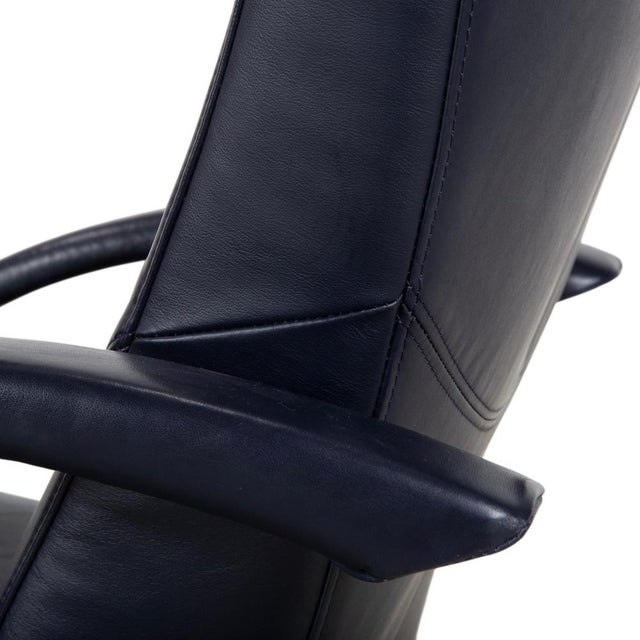 Animal Skin 3100 Lounge Chair in Dark Blue Leather from Rolf Benz For Sale - Image 7 of 16