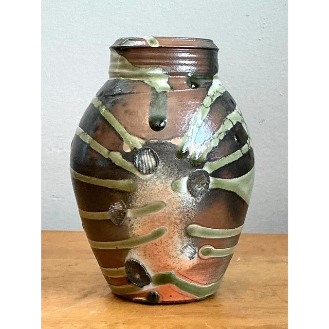 Vintage Abstract Ceramic Vase For Sale - Image 4 of 12