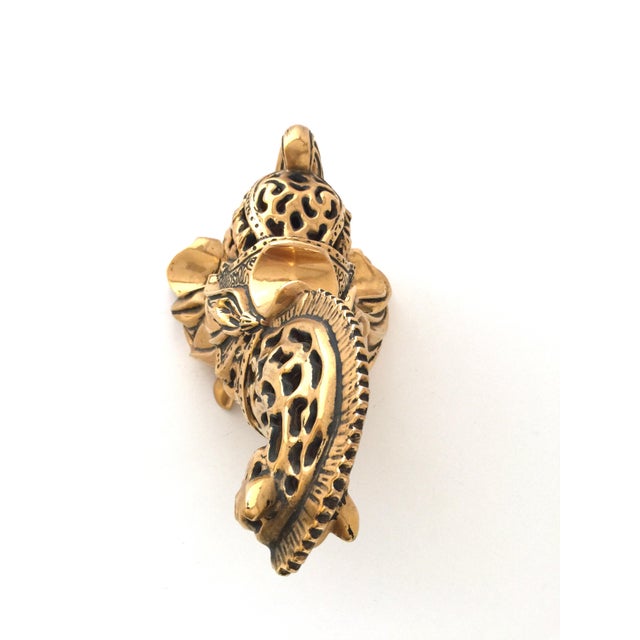 Vintage Mid-Century Gold Ceramic Signed Horse For Sale - Image 4 of 13
