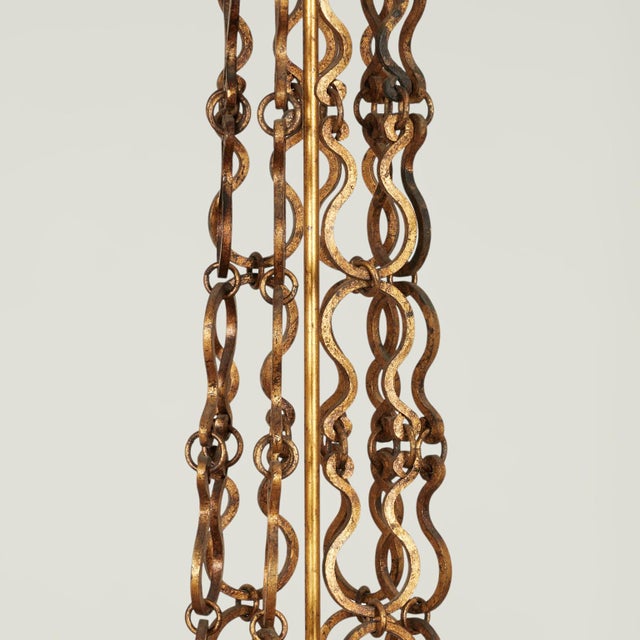 Antique Italian Gilt Metal and Painted Wood Chandelier For Sale In West Palm - Image 6 of 11