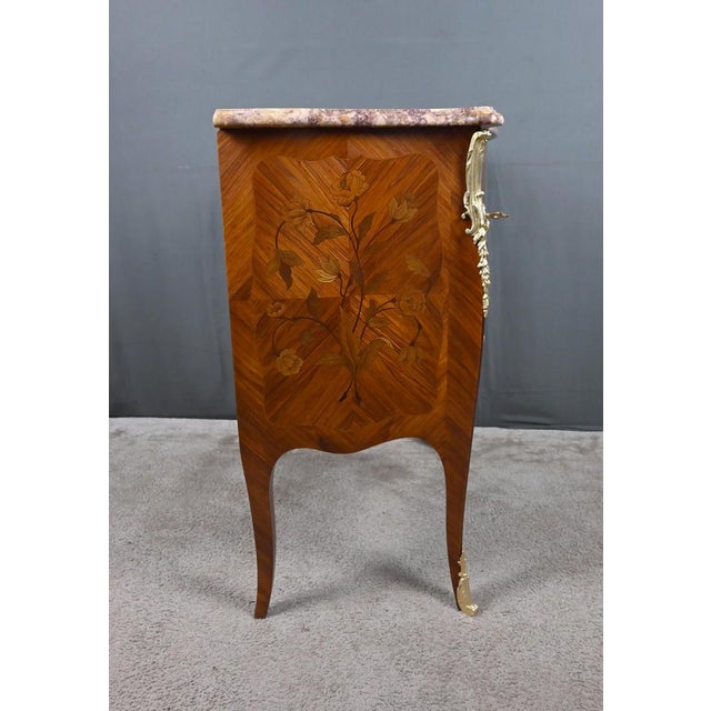 Small Louis XV Style Marquetry Commode, 1900s For Sale - Image 15 of 18