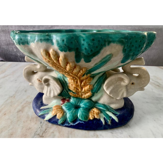 Italian Majolica Bowl with Elephants For Sale - Image 4 of 10