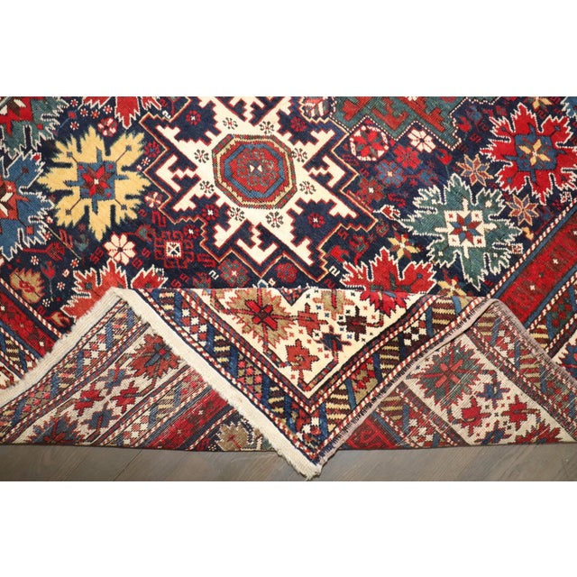 Snowflake Antique Leshghi Caucasian Rug rug no.j3916 For Sale - Image 4 of 8