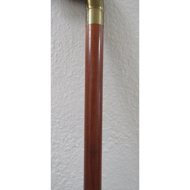 Antique Brass Eagle Handle and Wood Walking Stick Cane With Hidden