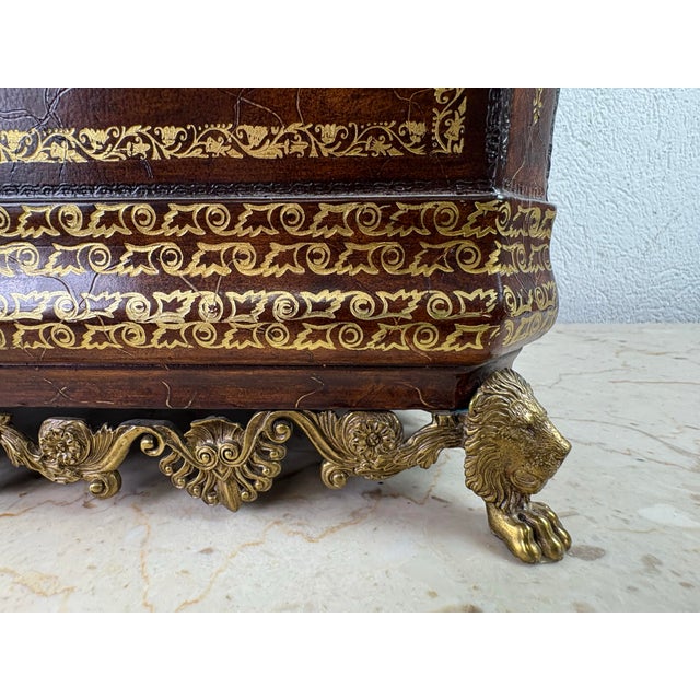 Maitland - Smith Handsome Tooled Leather Chest by Maitland Smith For Sale - Image 4 of 12