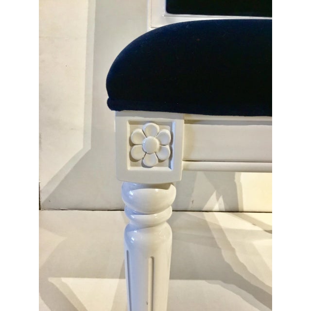 Worlds Away Modern Navy Blue Velvet Scarsdale Side Chair For Sale In Atlanta - Image 6 of 7