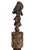 Superb ceremonial hand-sculpted Baule tribe ceremonial broom with natural fiber bristles and a standing female figure...