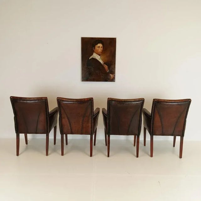 Sheep Leather Dining Chairs, Set of 4 For Sale - Image 12 of 13