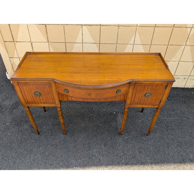 Mid 20th Century Hepplewhite Style Mahogany Bow Front Sideboard For Sale - Image 18 of 18