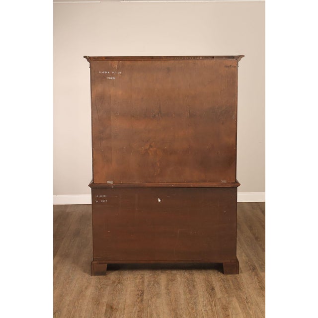 Ethan Allen Georgian Court Style Cherry Step Back Hutch China Cabinet For Sale - Image 17 of 18