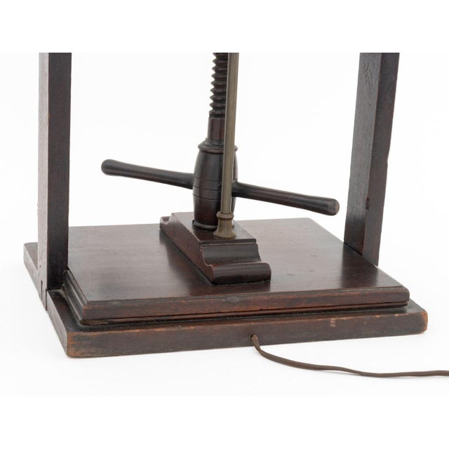 19th Century Antique Mahogany Book Press Mounted as a Lamp For Sale - Image 5 of 7