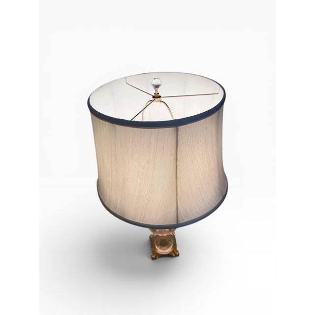 1990s Crystal and Brass Table Lamp in Neoclassical Style — 1990s For Sale - Image 5 of 15