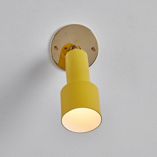 1960s Tito Agnoli Perforated Yellow Metal & Brass Sconce for O-Luce For Sale - Image 11 of 12