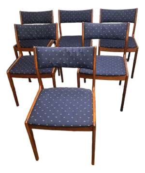 Mid Century Modern Danish Teak Dining Chairs by Uldum Mebelfabrik- Set of 6
