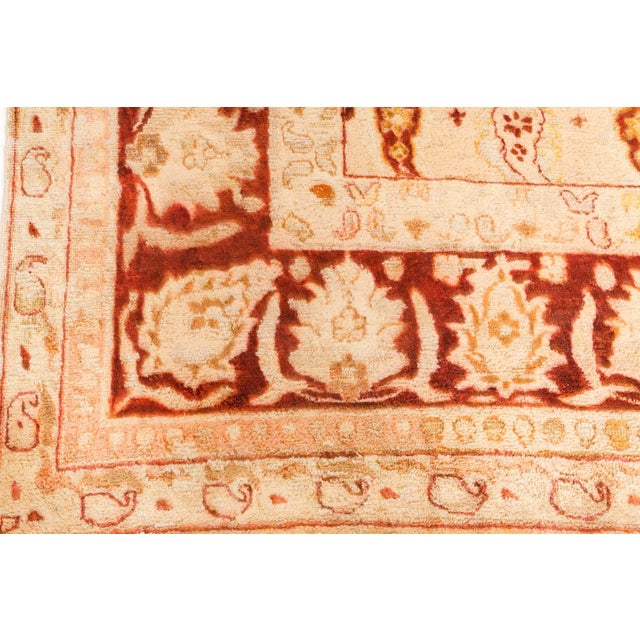 Authentic Indian Amritsar Botanic Handwoven Wool Rug For Sale - Image 9 of 9