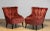 Set of 20th Century Napoleon III Armchairs in Velvet Jacquard Tone-on-Tone Brick For Sale - Image 12 of 12