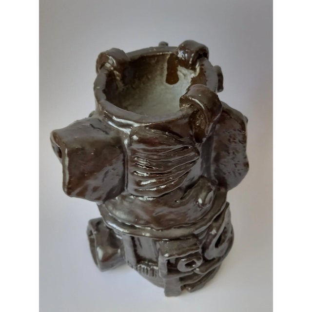 Pablo Picasso Inspired Sculptural Ceramic Vase For Sale - Image 6 of 9