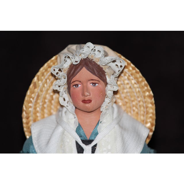 French Provence Santons Figurines Woman Lady Girl Doll Nativity scene Rustic decor Vintage terracotta figurines from...