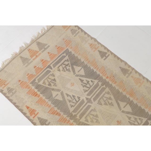 Oushak Vintage Small Kilim Rug For Sale - Image 9 of 10