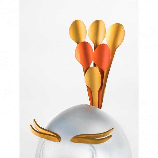 Raw & Rainbow Pavone Sculpture in Powder-Coated Aluminum by Altreforme For Sale - Image 6 of 8