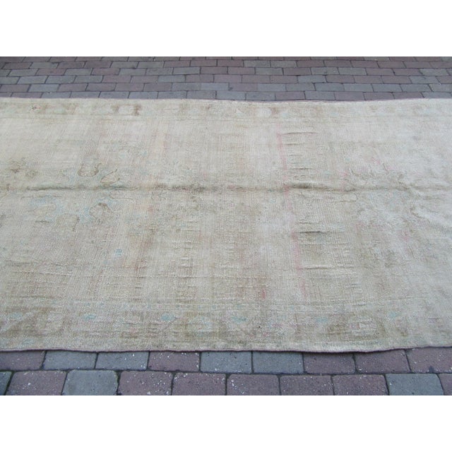 Oversized Vintage Washed Out Turkish Kars Rug For Sale - Image 9 of 10