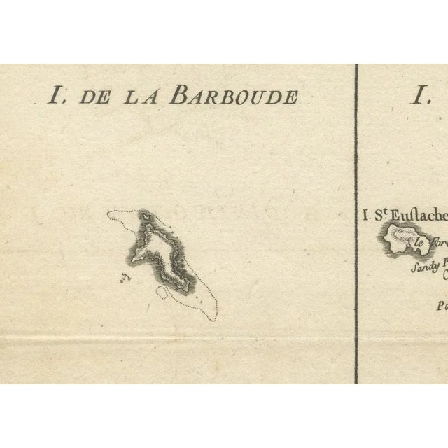 Black Map of Virgin Islands and Lesser Antilles by Rigobert Bonne, 1780 For Sale - Image 8 of 12
