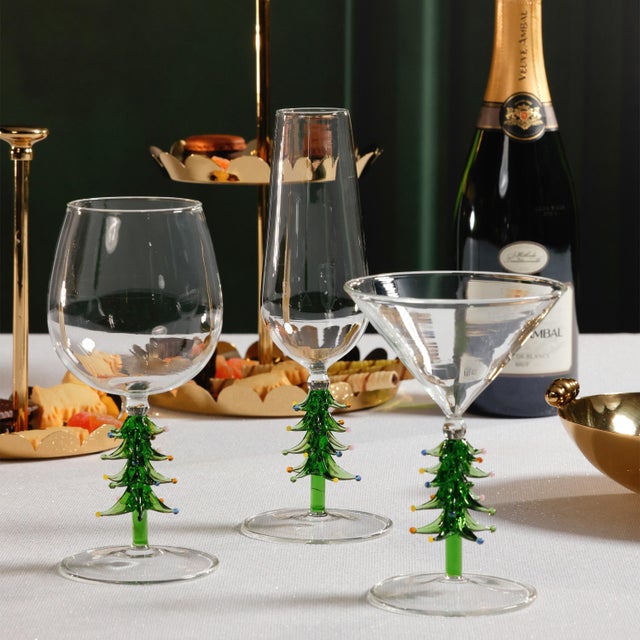 Treetop Tree Cheers Green Wine Glasses, Set of 4 For Sale In Los Angeles - Image 6 of 6