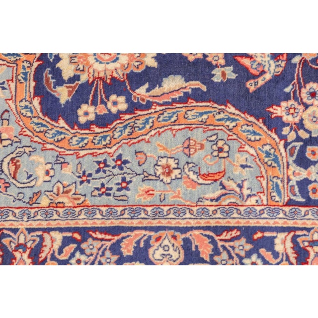 Semi-Antique Hand-Knotted Persian Kashan Rug 4'3" X 6'9" For Sale - Image 15 of 16