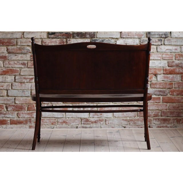 Wood Bentwood Bench Attributed to Jacob and Josef Kohn, Early 20th Century For Sale - Image 7 of 15